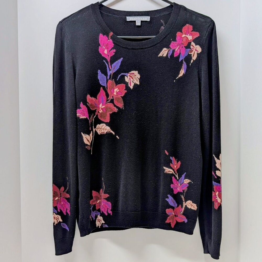 Daniel Rainn Lyna Floral Print Crewneck Pullover Sweater